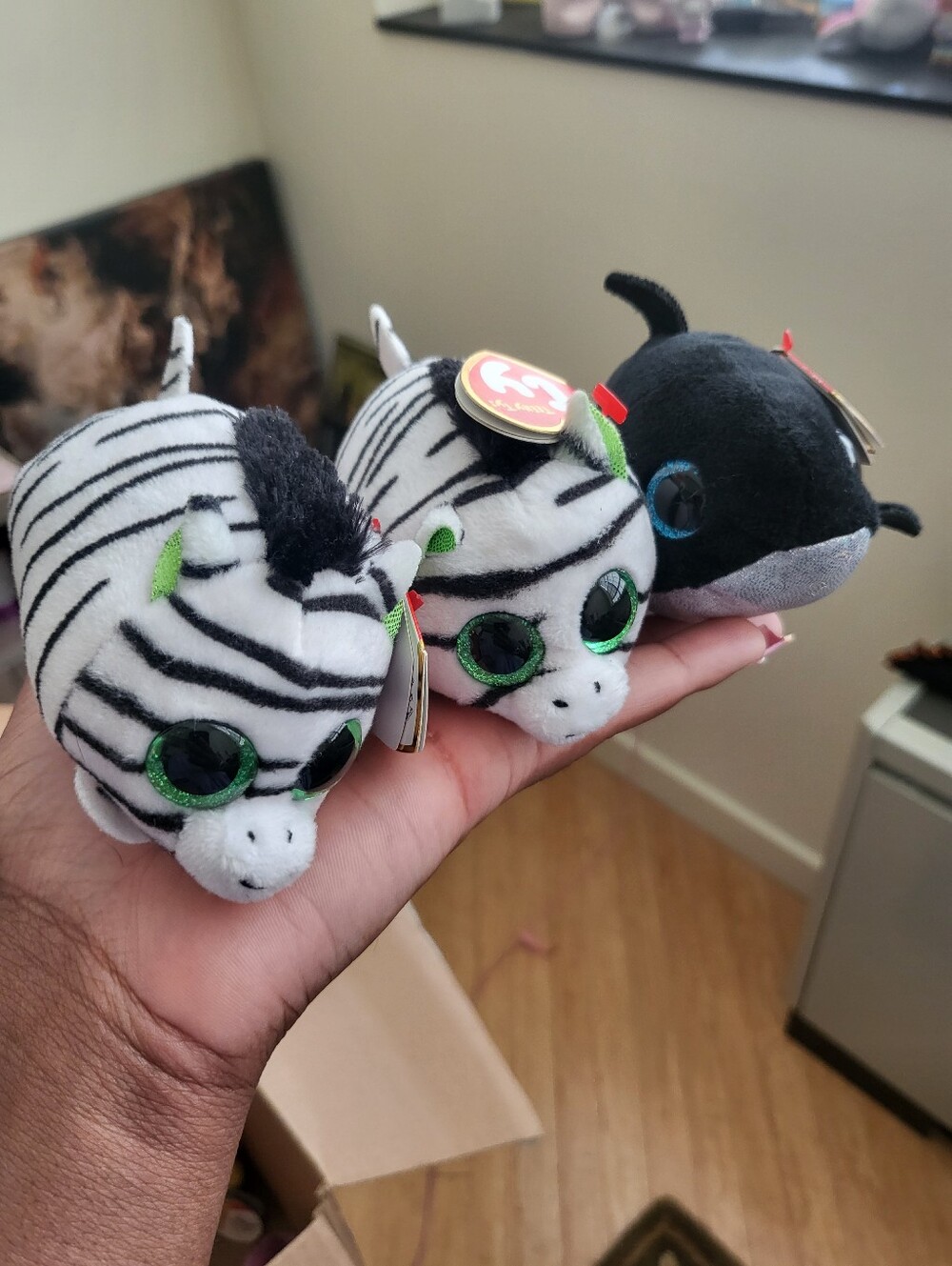 Ty Teeny Plush Mini Zebra and Whale Set (3)